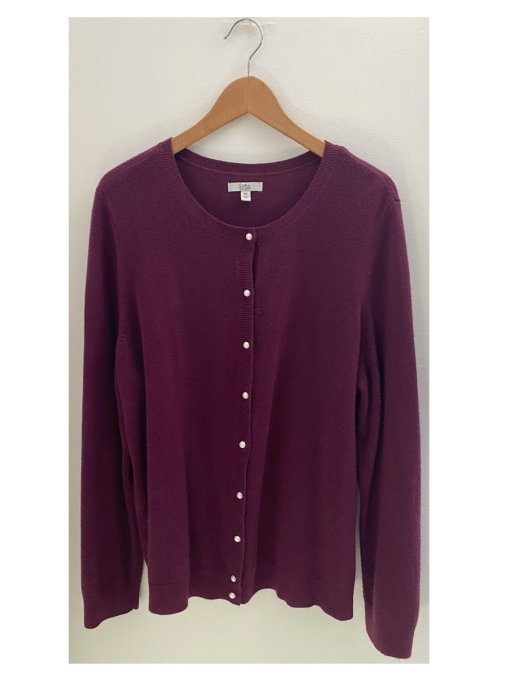 Plum Purple Long Sleeve Button-Down Sweater Size XXL